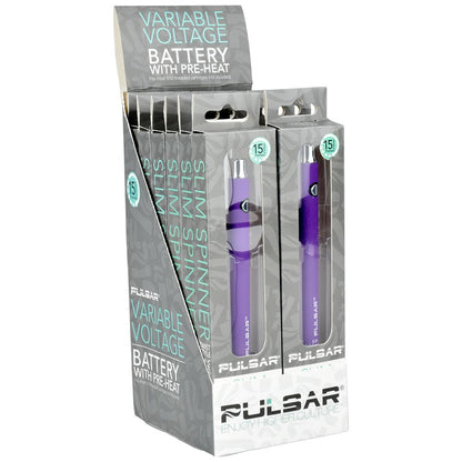 Pulsar Slim Spinner Batería estilo giro de voltaje variable | 400mAh | Pantalla de 12 quilates.