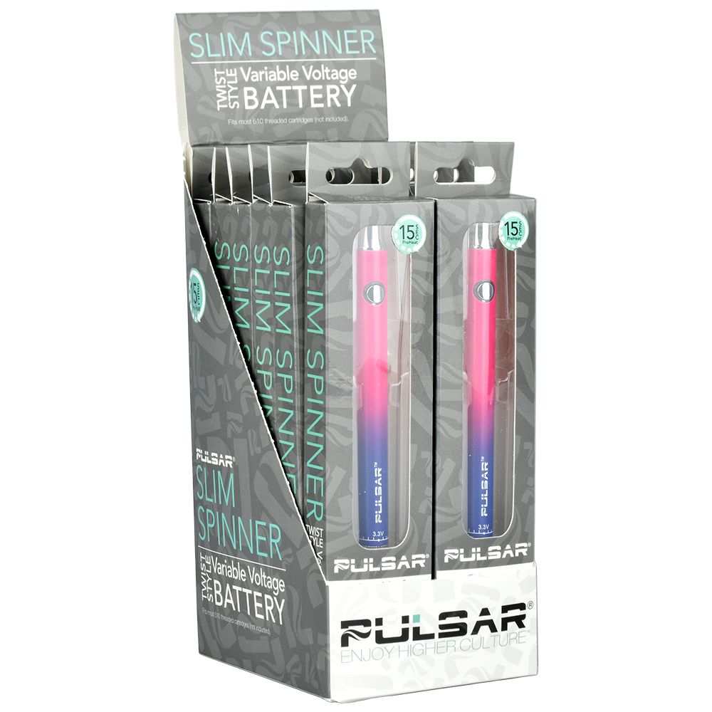 Pulsar Slim Spinner Batería estilo giro de voltaje variable | 400mAh | Pantalla de 12 quilates.