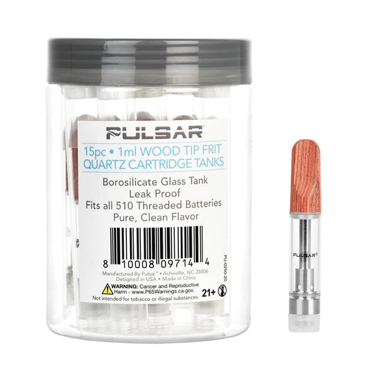 Pulsar Wood Tip Quartz Frit Cartridge Tanks - Smoke N’ Poke