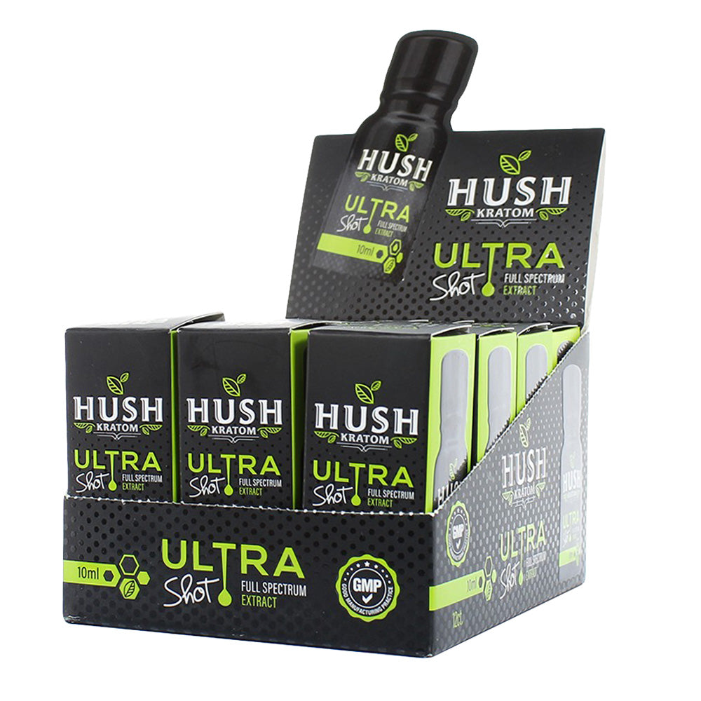 12PC DISP - Hush Ultra Lime Kratom Shot - 10ml