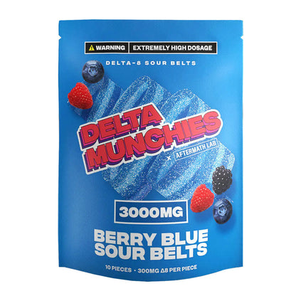 Delta Munchies D8 Sour Belts | 3000mg - Smoke N’ Poke