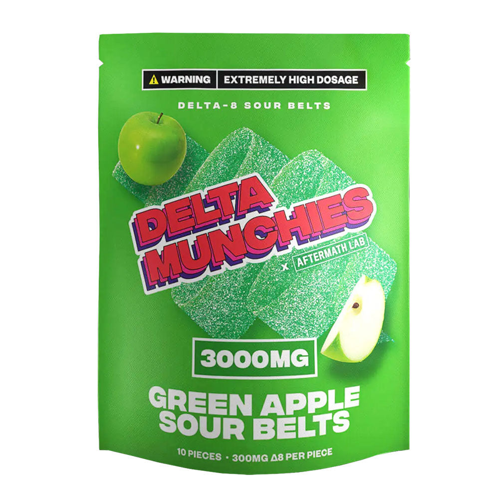 Delta Munchies D8 Sour Belts | 3000mg - Smoke N’ Poke