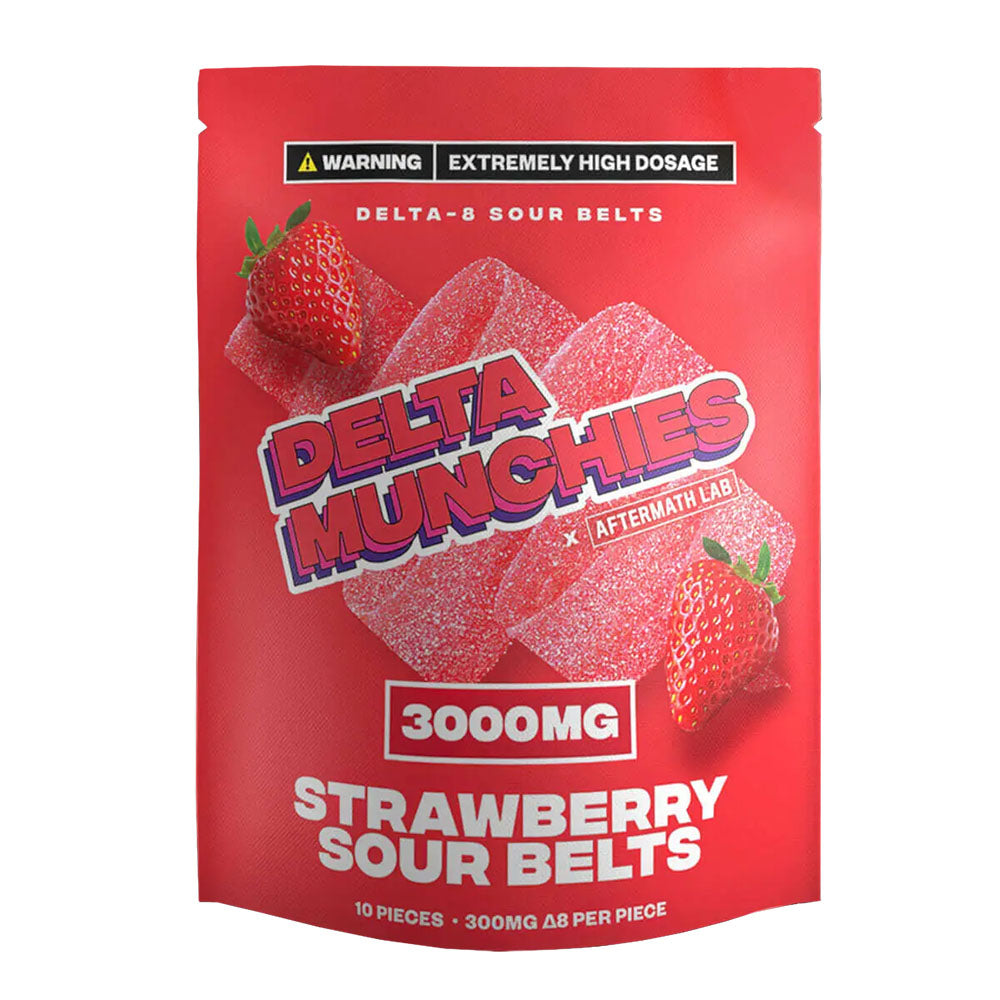 Delta Munchies D8 Sour Belts | 3000mg - Smoke N’ Poke