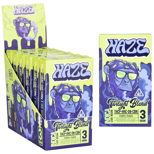 6PC DISPLAY - Haze Indica Twilight Blend Disposable Vape - 3mL / Purple Punch - Smoke N’ Poke