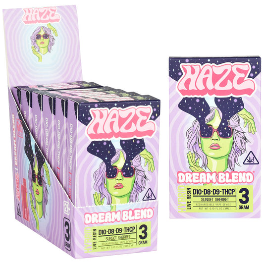 6PC DISPLAY - Haze Hybrid Dream Blend Disposable Vape - 3mL / Sunset Sherbet - Smoke N’ Poke