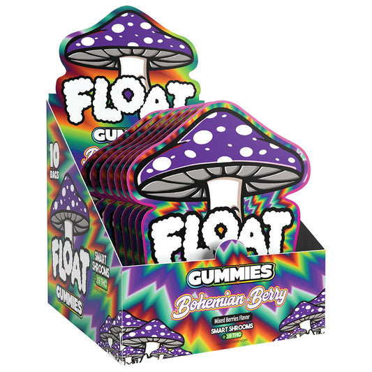 Float D9 Smart Shroom Gummies | 10pc | 100mg | 10pc Display - Smoke N’ Poke