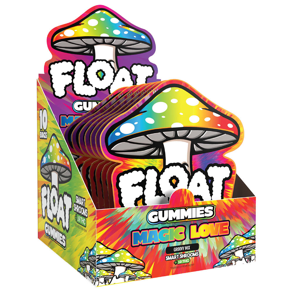 Float D9 Smart Shroom Gummies | 10pc | 100mg | 10pc Display - Smoke N’ Poke