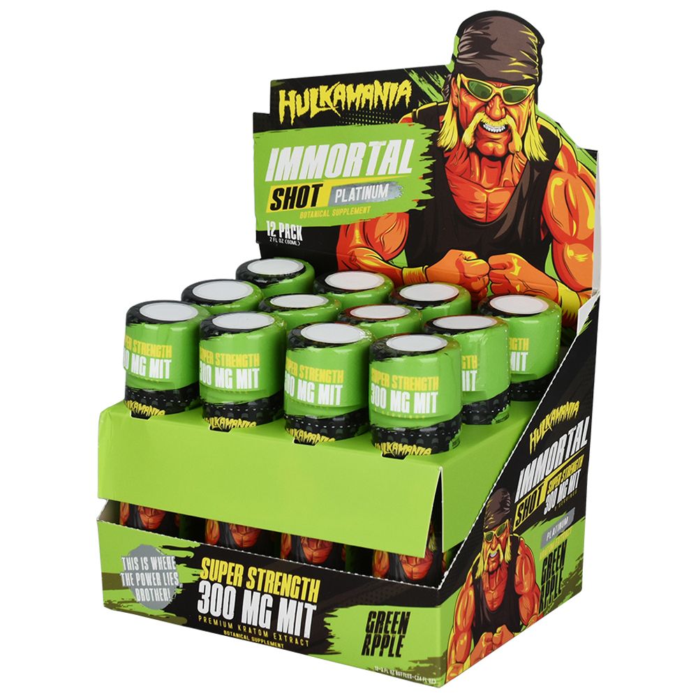 Hulkamania Immortal Kratom Shots | 300mg | 2oz | 12pc Display