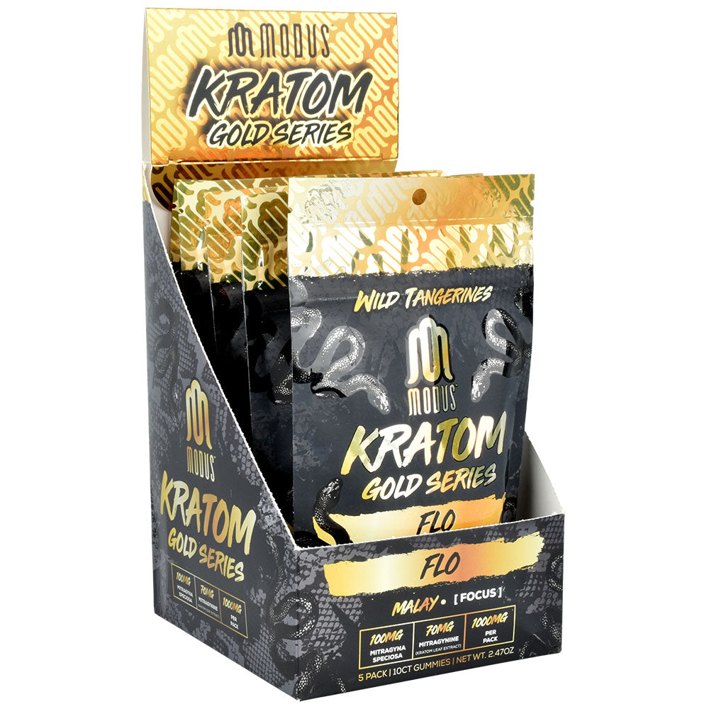 Modus Gold Series Kratom Gummies | 1000mg | 10pk | 5pc Display - Smoke N’ Poke