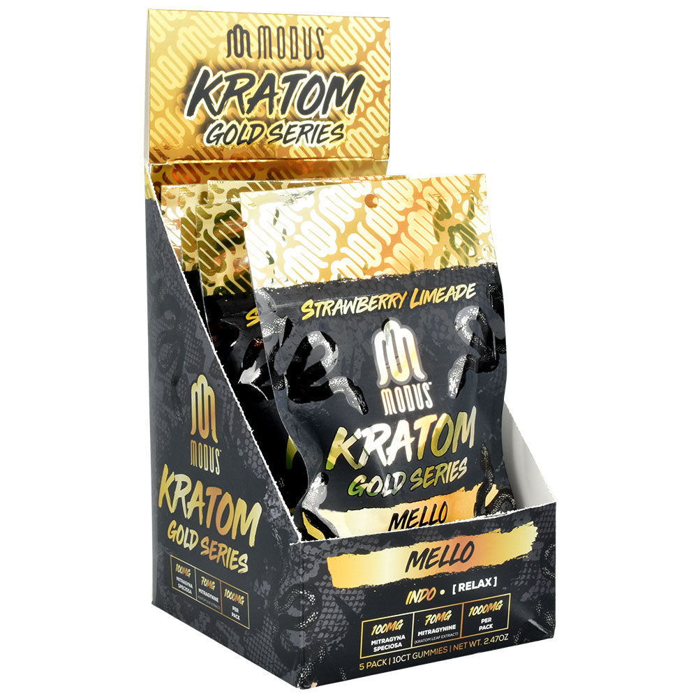 Modus Gold Series Kratom Gummies | 1000mg | 10pk | 5pc Display - Smoke N’ Poke