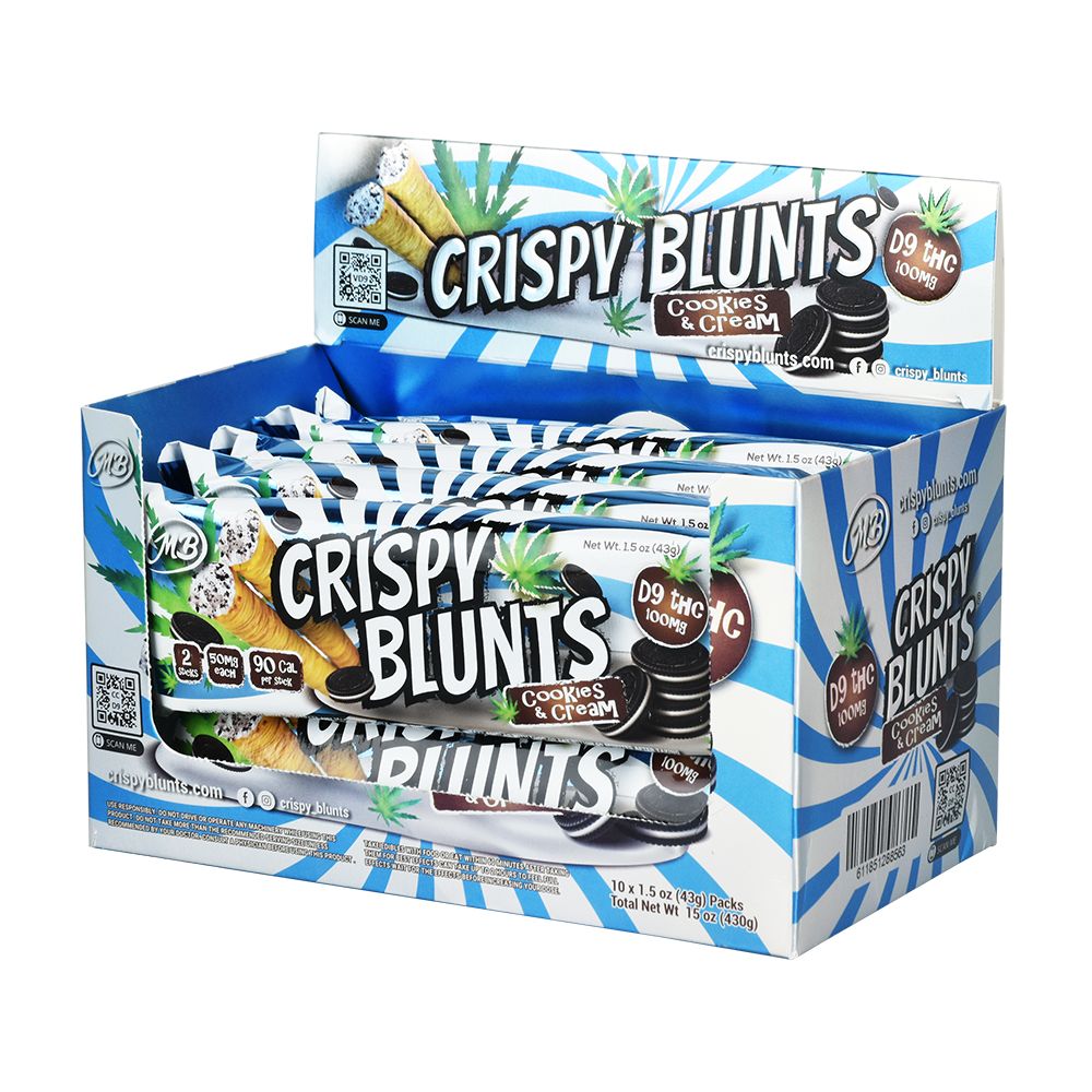 10PC DISPLAY - Crispy Blunts D9 Phyllo Dough - 100MG / 2pc / Hazelnut Chocolate