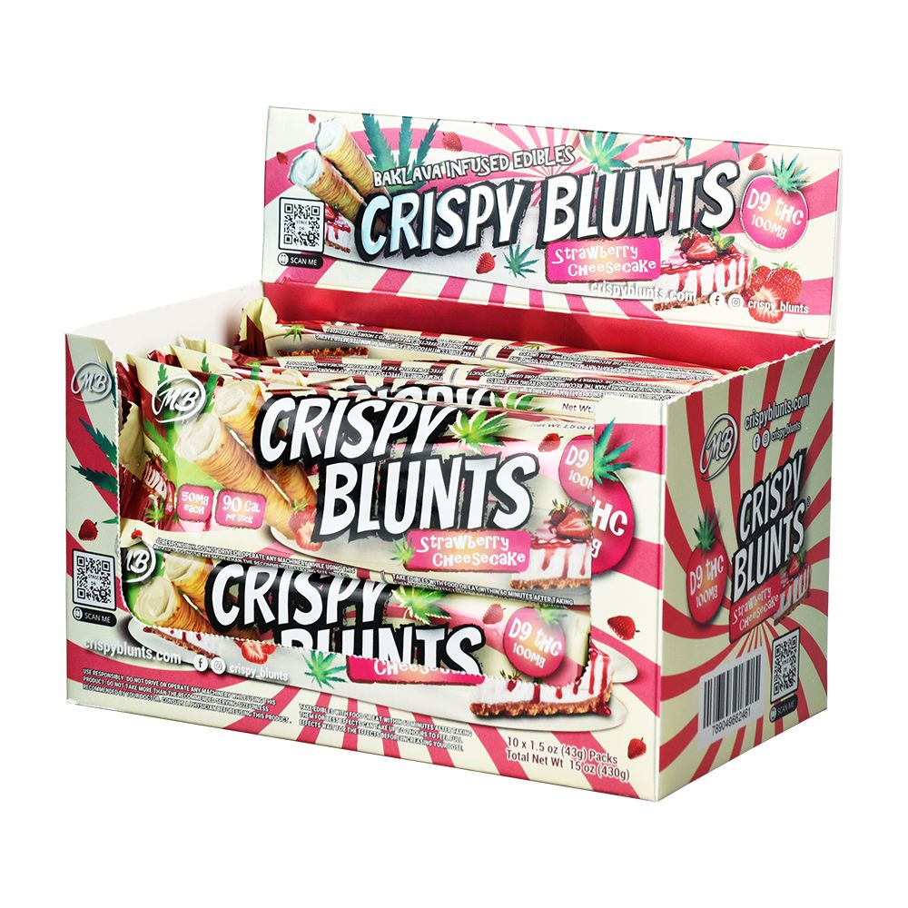 10PC DISPLAY - Crispy Blunts D9 Phyllo Dough - 100MG / 2pc / Hazelnut Chocolate