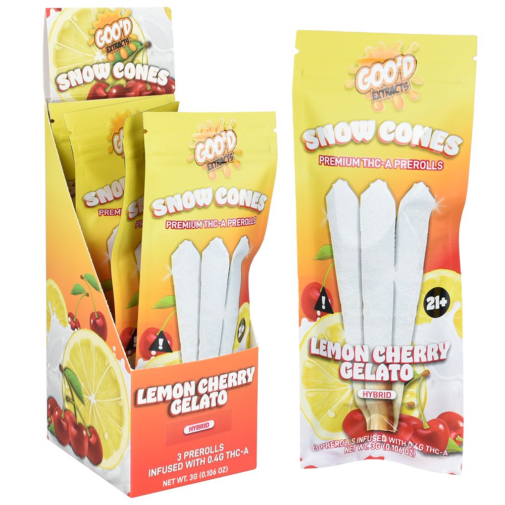 GOO'D Snow Cones THCA Pre-Rolls | 3g | 3pc | 5pk Display