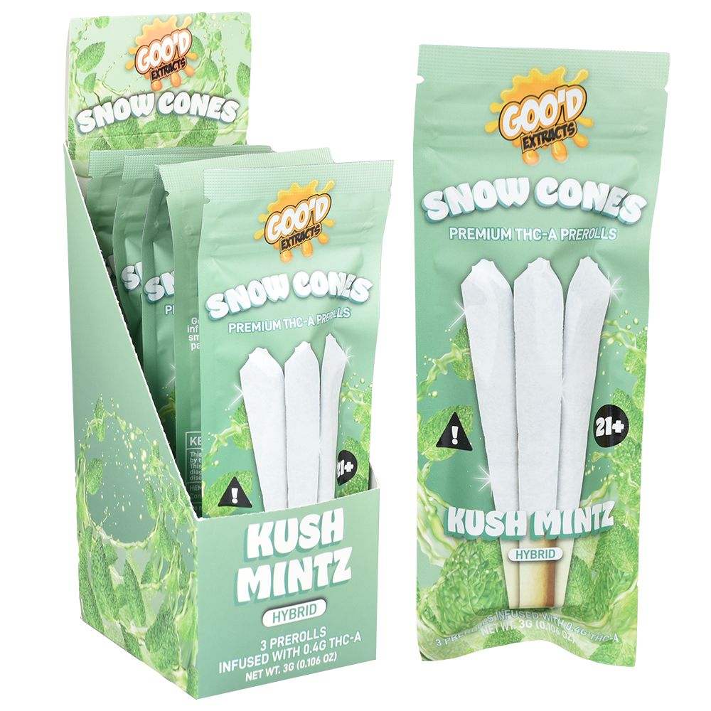 GOO'D Snow Cones THCA Pre-Rolls | 3g | 3pc | 5pk Display