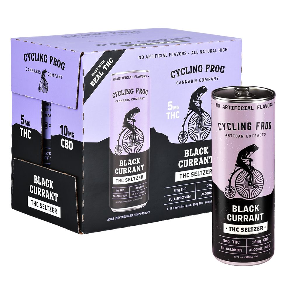 Cycling Frog THC Seltzer | 12oz | 5mg THC / 10mg CBD | 6ct Box