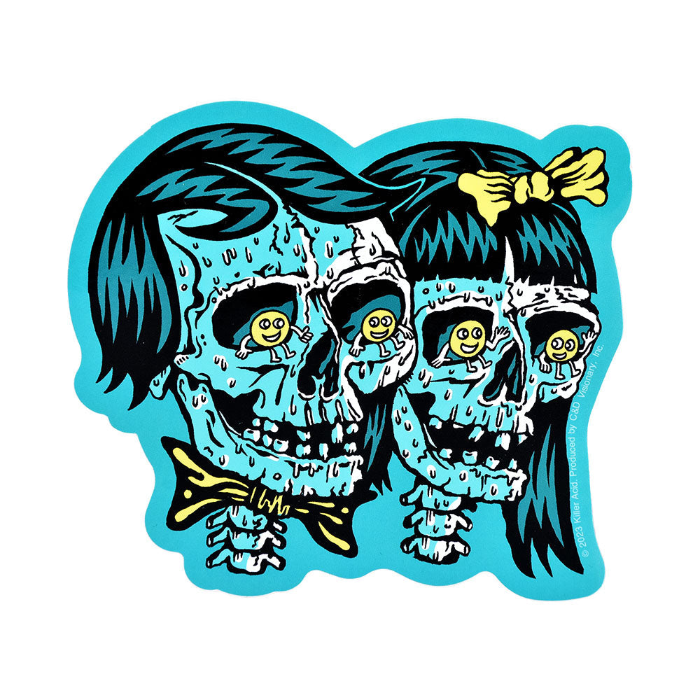 Killer Acid Die Cut Vinyl Sticker - Happy Couple / 5" x 4.5" - Smoke N’ Poke