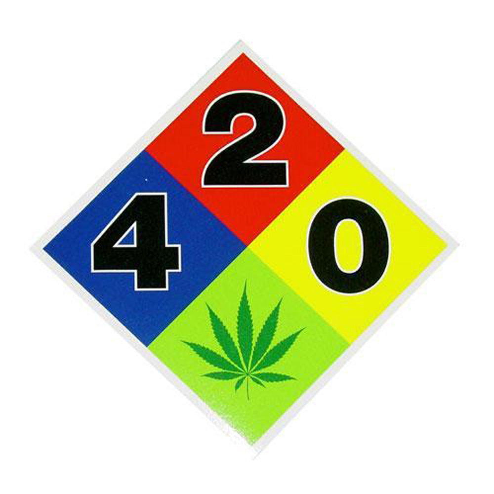 420 Hazard Sign Sticker - Smoke N’ Poke