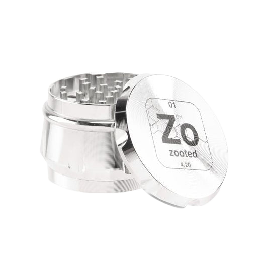 Zooted 4-Piece Herb Grinder - Silver