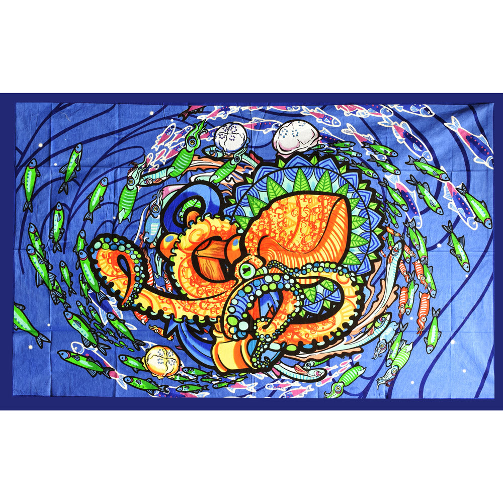 Pulsar Psychedelic Octopus Tapestry - Smoke N’ Poke