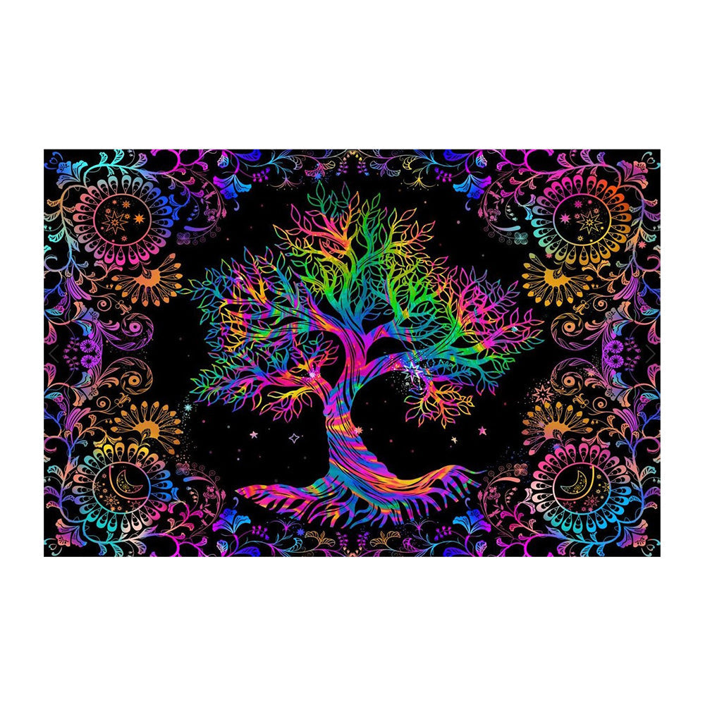 A Special Tree Black Light Reactive Wall Tapestry - 81"x53" - Smoke N’ Poke