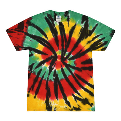 Rasta Web Short Sleeve Tie-Dye T-Shirt - Smoke N’ Poke