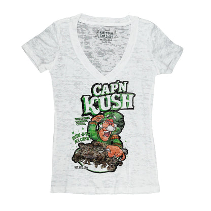 Kill Your Culture Cap'N Kush Women's Burnout T-Shirt - Smoke N’ Poke