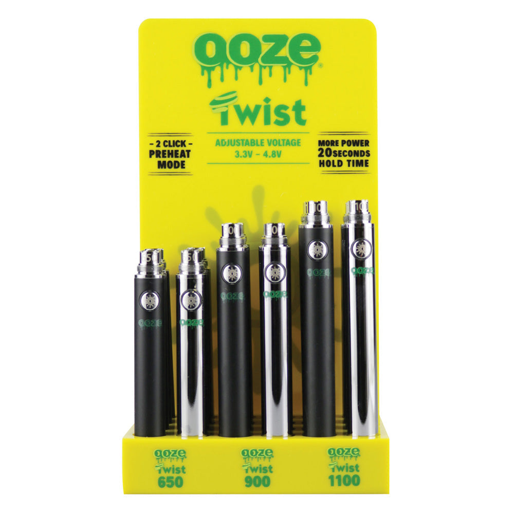 Ooze Twist Variable Voltage Battery | 24pc Display - Smoke N’ Poke