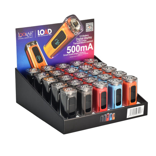 25PC DISP -Lookah Load 510 VV Battery - 500mah / Asst Colors