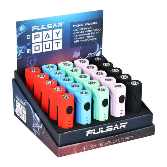 DISP de 25 piezas: batería Pulsar 510 Payout VV - 400 mAh / colores disponibles