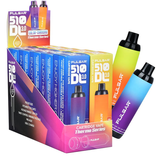 10CT DISPLAY - Pulsar 510 DL 3.0 THERMO Twist Variable Voltage Vape Pen - 650mAh / Assorted Colors