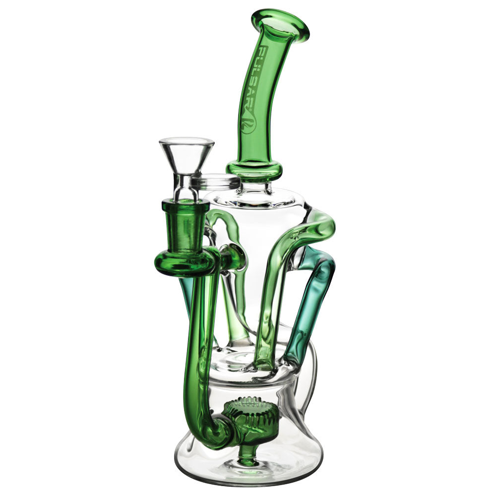 Pulsar 4-Tube Recycler Water Pipe - 9" / 14mm F / Colors Vary - Smoke N’ Poke