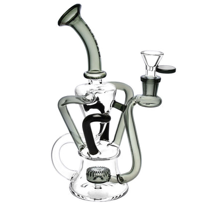 Pulsar 4-Tube Recycler Water Pipe - 9" / 14mm F / Colors Vary - Smoke N’ Poke