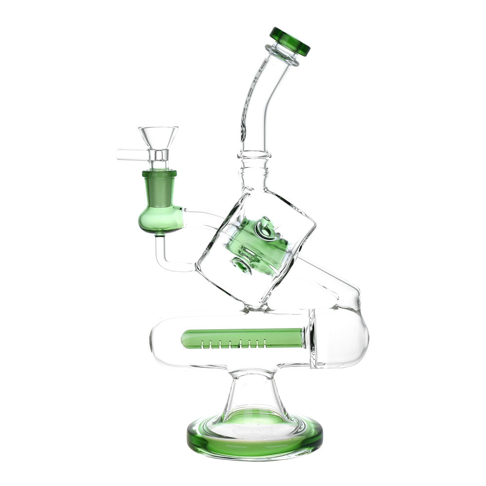 Pulsar Inception Cube Water Pipe- 10.5"/14mm F/Colors Vary - Smoke N’ Poke