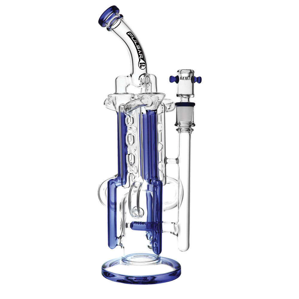 Pulsar Space Station Recycler Water Pipe-13.5"/14mm F/Clrs Vary - Smoke N’ Poke