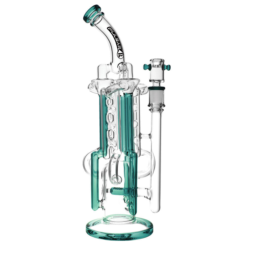 Pulsar Space Station Recycler Water Pipe-13.5"/14mm F/Clrs Vary - Smoke N’ Poke