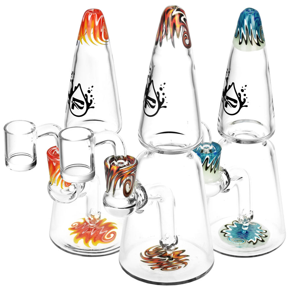 Pulsar Glass Two Tier Rocket Cone Rig - 7"/14mm F/Colors Vary - Smoke N’ Poke