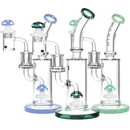 Pulsar Shroom Rig Set w/ Carb Cap - 8.5"/14mm F/Colors Vary - Smoke N’ Poke