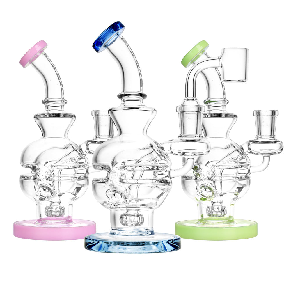 Pulsar Mini Egg Dab Rig - 7" / 14mm F / Colors Vary - Smoke N’ Poke