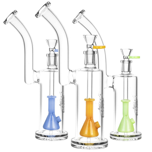 Pulsar Beaker Perc Water Pipe - 10.25"/14mm F/Colors Vary - Smoke N’ Poke