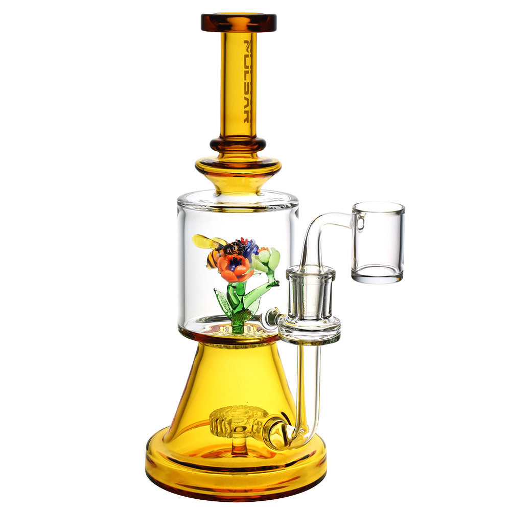 Pulsar Bee Flower Dab Rig - 9.75"/14mm F/Colors Vary - Smoke N’ Poke