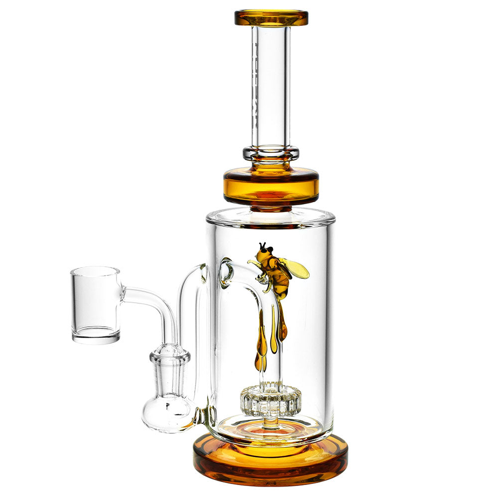 Pulsar Drop Down Bee Dab Rig - 14mm F/8.75"/Colors Vary - Smoke N’ Poke