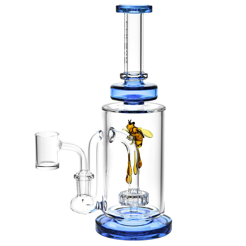 Pulsar Drop Down Bee Dab Rig - 14mm F/8.75"/Colors Vary - Smoke N’ Poke