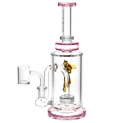 Pulsar Drop Down Bee Dab Rig - 14mm F/8.75"/Colors Vary - Smoke N’ Poke