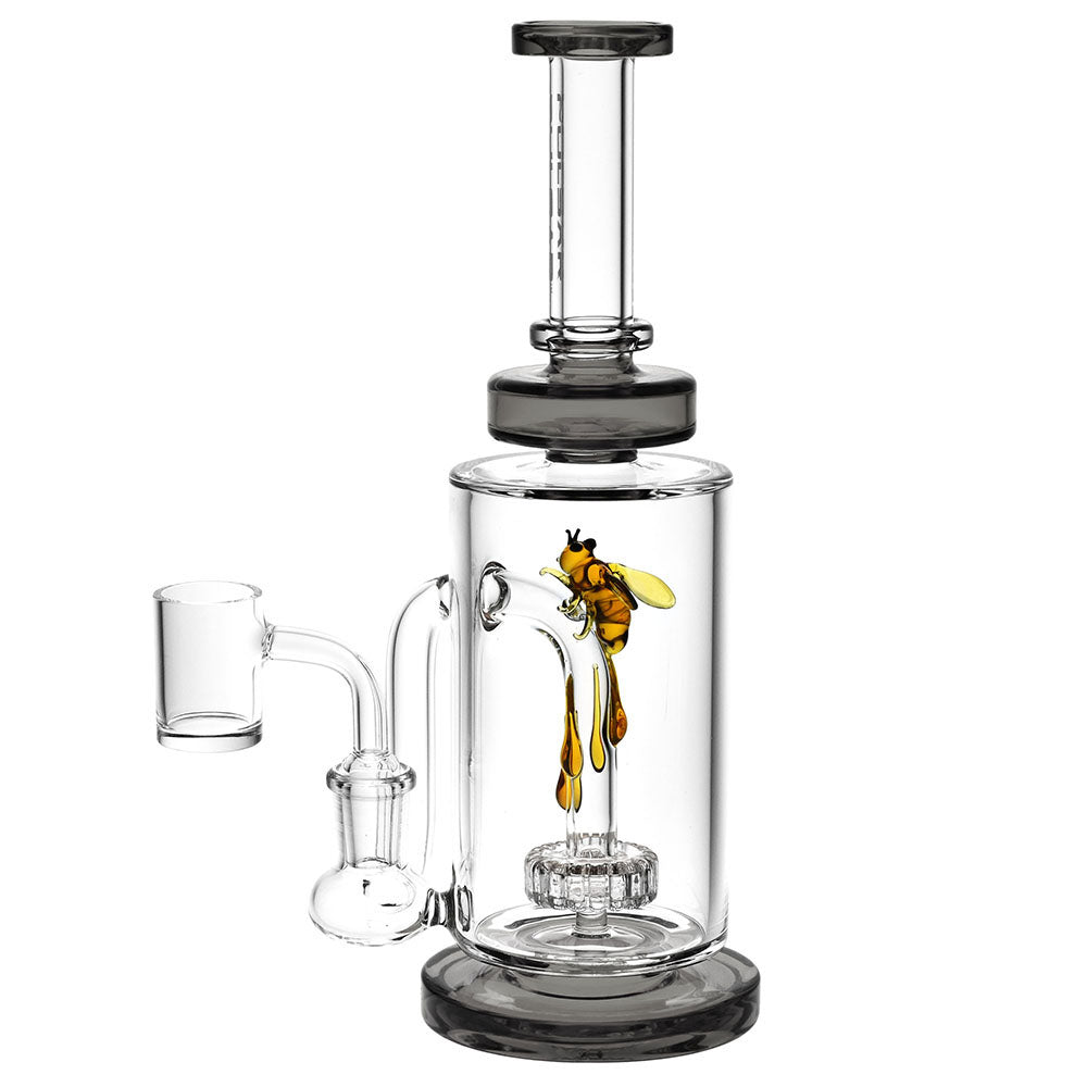 Pulsar Drop Down Bee Dab Rig - 14mm F/8.75"/Colors Vary - Smoke N’ Poke