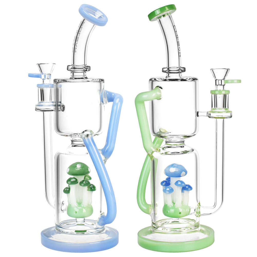 Pulsar Shroom Recycler Water Pipe - 12"/14mm F/Colors Vary - Smoke N’ Poke