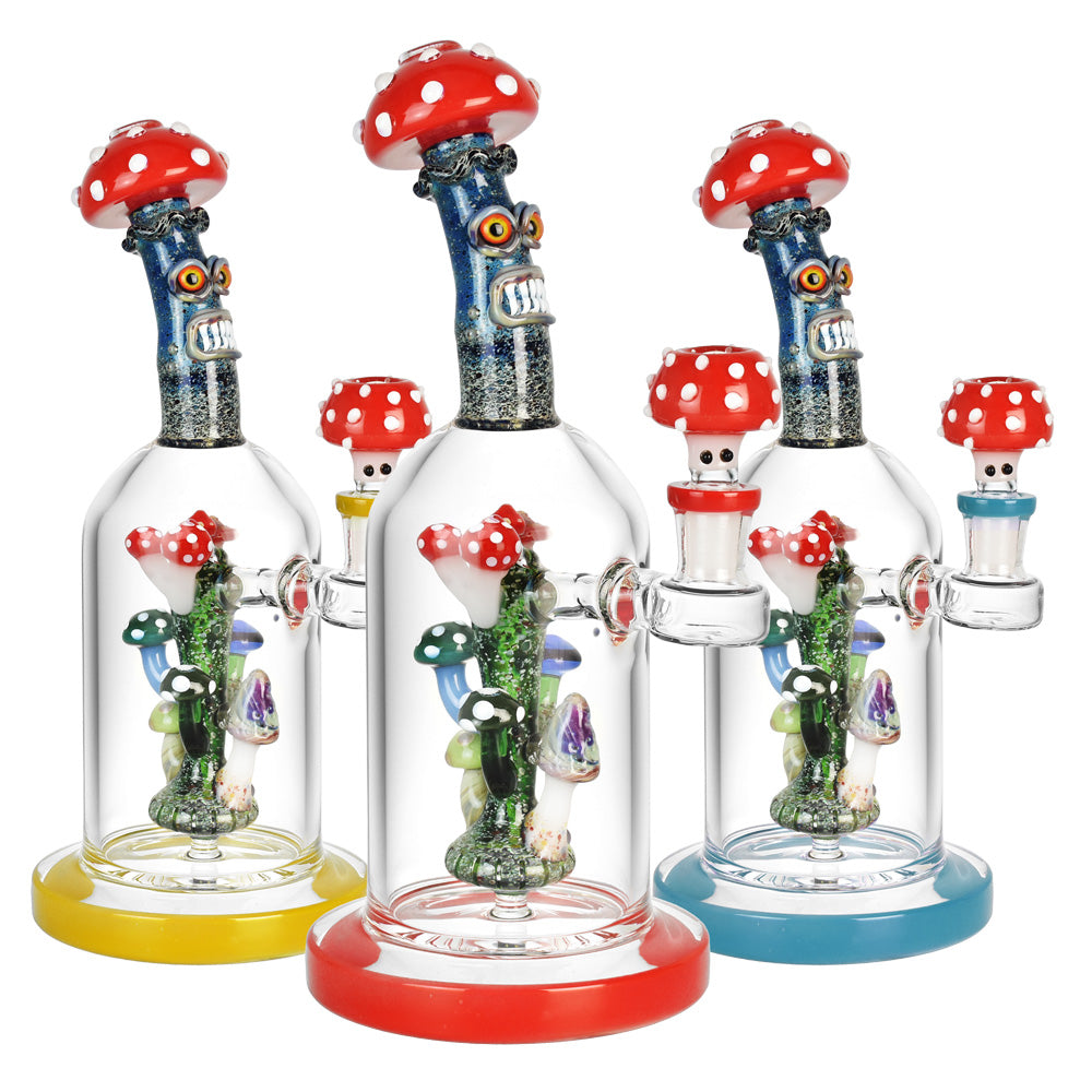 Mushroom Family Water Pipe - 10"/14mm F/Colors Vary - Smoke N’ Poke