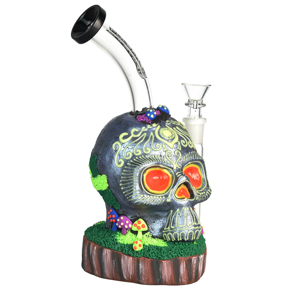 Pulsar Voodoo Skull Water Pipe - 9"/14mm F - Smoke N’ Poke