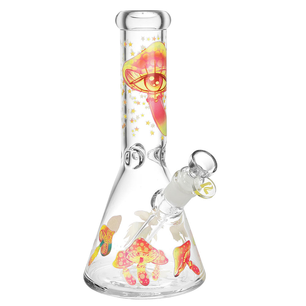 Pulsar Full Wrapped Beaker Water Pipe - 10.5"/14mm F/Watchful Shrooms - Smoke N’ Poke