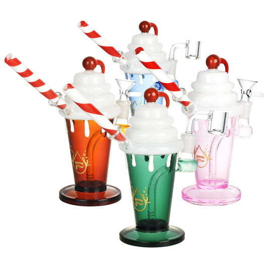 Pulsar Diner Shake 3-in-1 Dab Rig - 7.25"/14mm F/Colors Vary - Smoke N’ Poke