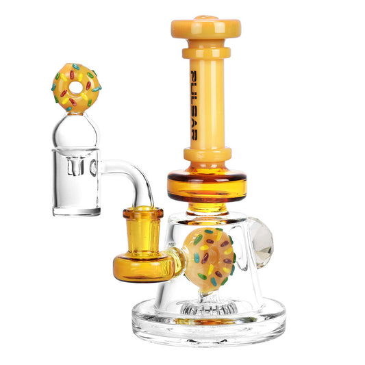 Pulsar Donut Diamond Dab Rig Set - 6.5"/14mm F/Colors Vary - Smoke N’ Poke